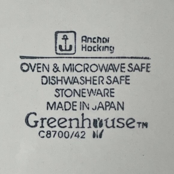 Anchor Hocking Greenhouse 3 Stoneware Dinner Plates Japan - Picture 8 of 10